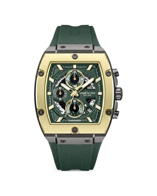 Kenneth Cole Gray Chronograph Tonneau-Case 44Mm Watch for men