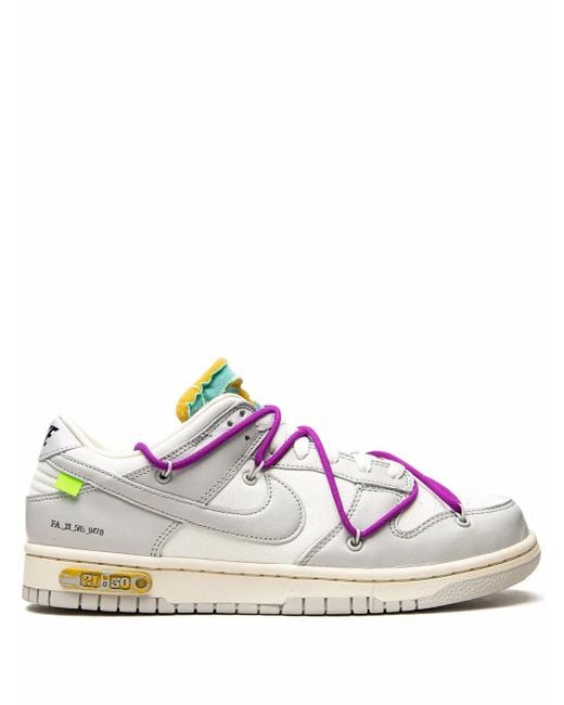 NIKE X OFF-WHITE Pink Dunk Low "Lot 21" Sneakers