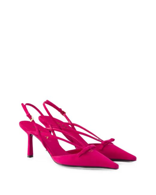 Prada Pink Suede Slingback Pumps