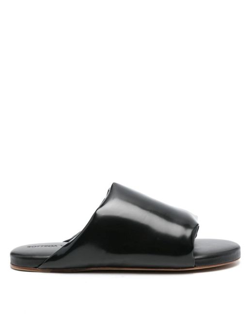 Bottega Veneta Black Padded Leather Flat Sandals for men
