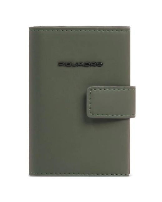 Piquadro Green Pop-Up Water-Resistant Card Holder for men