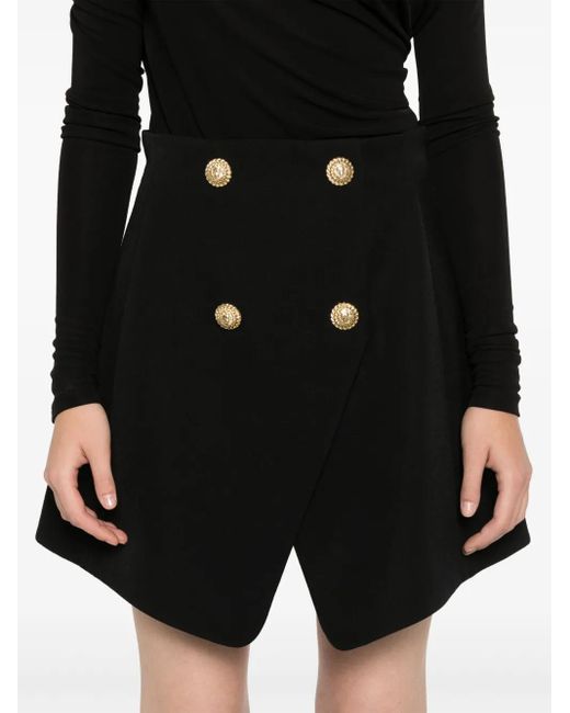 Falda corta con bolsillos Balmain de color Black