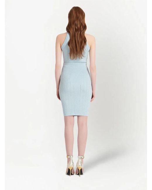 Balmain Blue Knitted Pencil Skirt