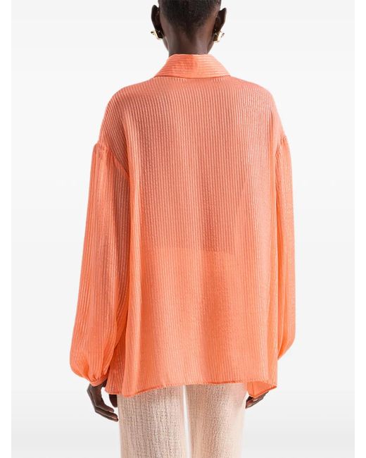 Genny Orange Balloon-Sleeve Top