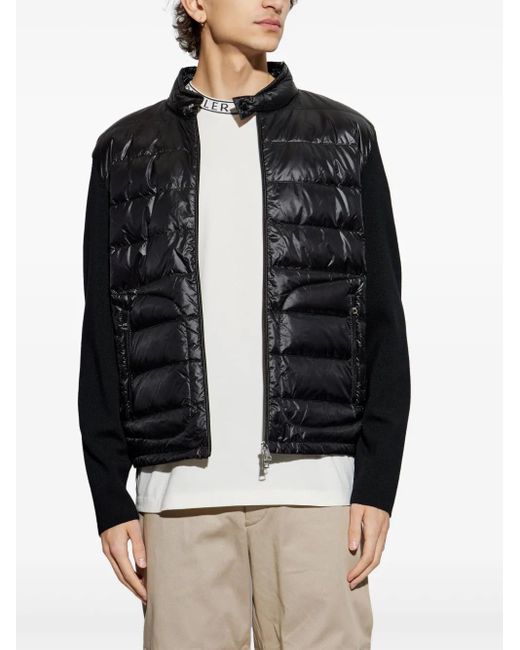 Moncler Black Down Cardigan for men