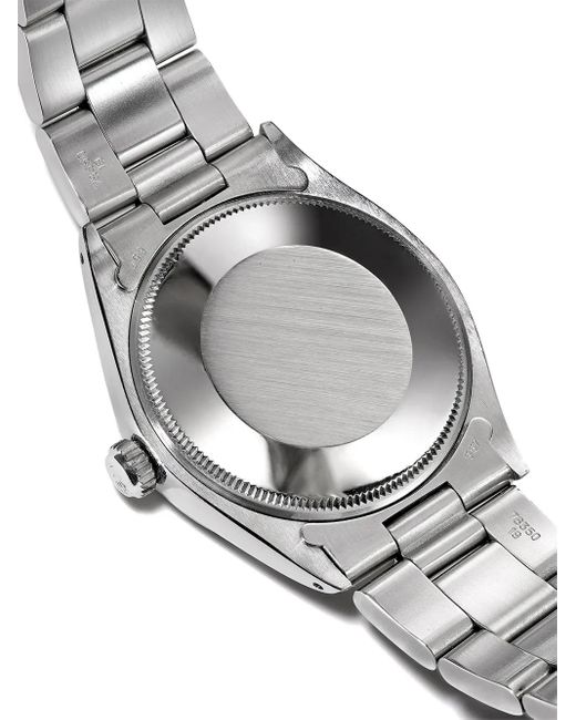 Montre Rolex Oyster Perpetual 34 Mm Customisée Pre-Owned Jacquie Aiche en coloris Gray
