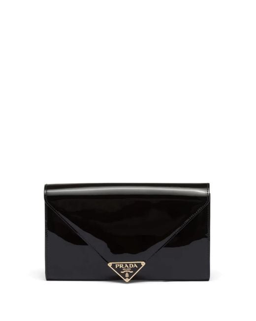 Prada Black Clutch Aus Lackleder