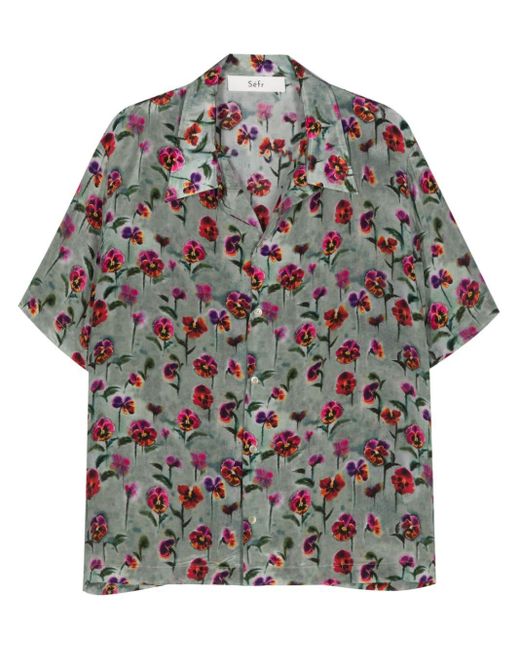 Camisa Noam con estampado floral Séfr de hombre de color Gray