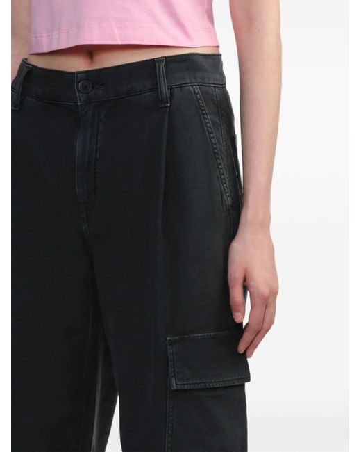 Agolde Blue Jericho Cropped Cargo Trousers