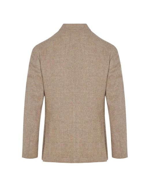 Boglioli Natural Mandarin-Collar Button-Up Jacket for men