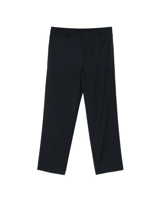 Emporio Armani Black Logo Detail Wool Trousers for men