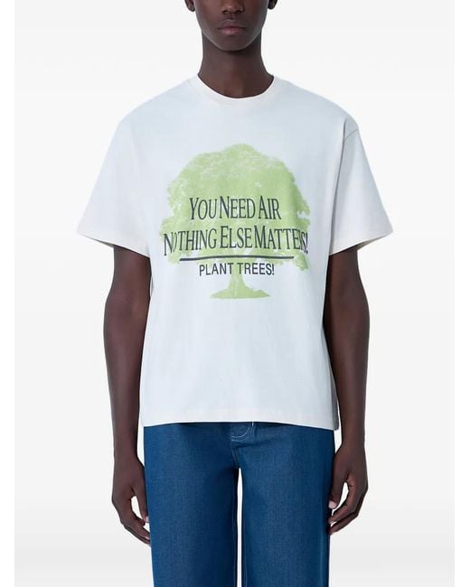 STORY mfg. Green Graphic Crewneck T-Shirt for men