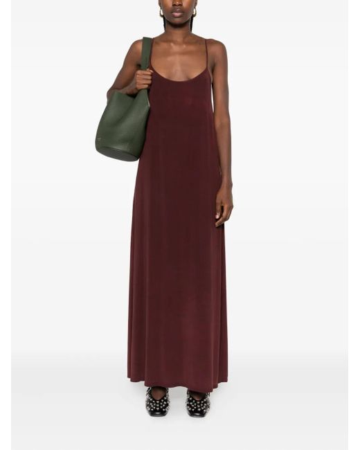 Uma Wang Purple Spaghetti-Strap Slip Maxi Dress