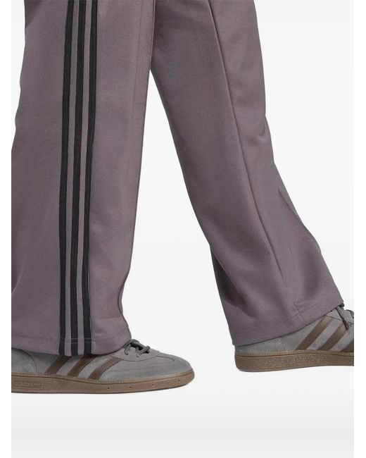 Adidas Gray Firebird Adicolor 3-Stripes Track Pants for men