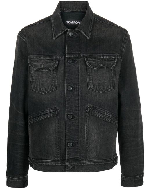 Tom Ford Chore-style Denim Jacket in Black for Men | Lyst Australia