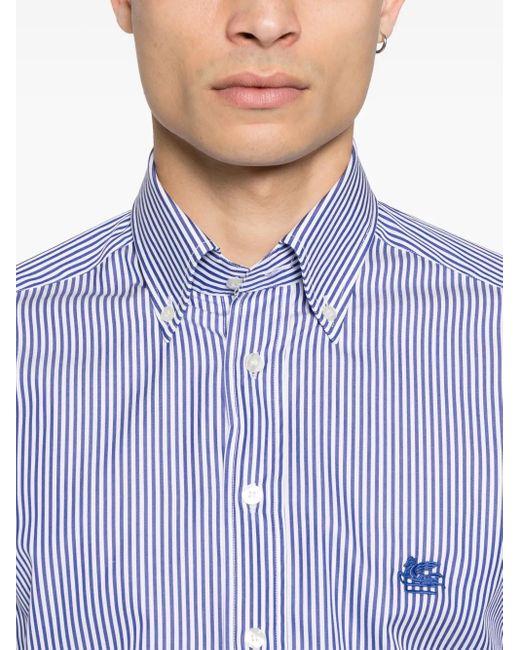 メンズ Etro ストライプ シャツ Purple