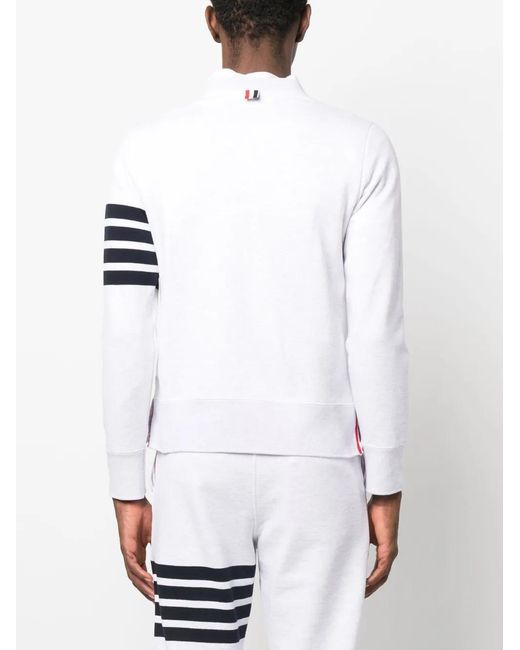 Thom Browne White Classic Loopback 4-Bar Sweatshirt for men