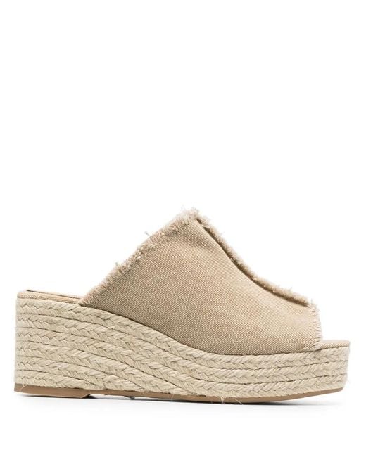 Castaner Natural Frayed-Trim Espadrilles