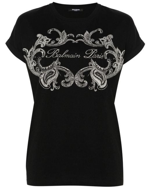 Balmain Black Logo-print Cotton T-shirt