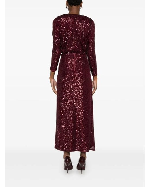 Ana Radu Purple Sequin-Embellished Bodysuit And Skirt Set