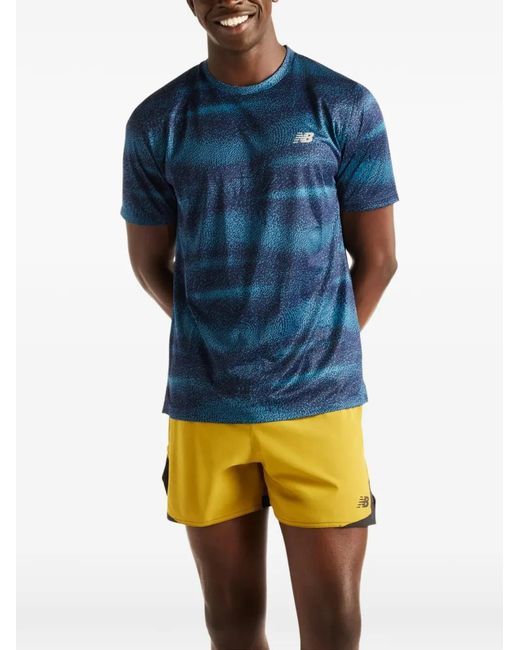 New Balance Blue Rc Essential Printed T-Shirt for men