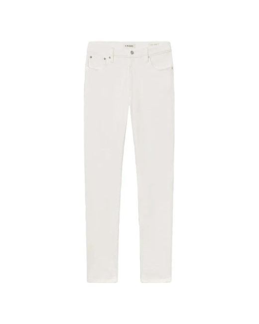 FRAME White Modern Straight Straight-Leg Jeans for men
