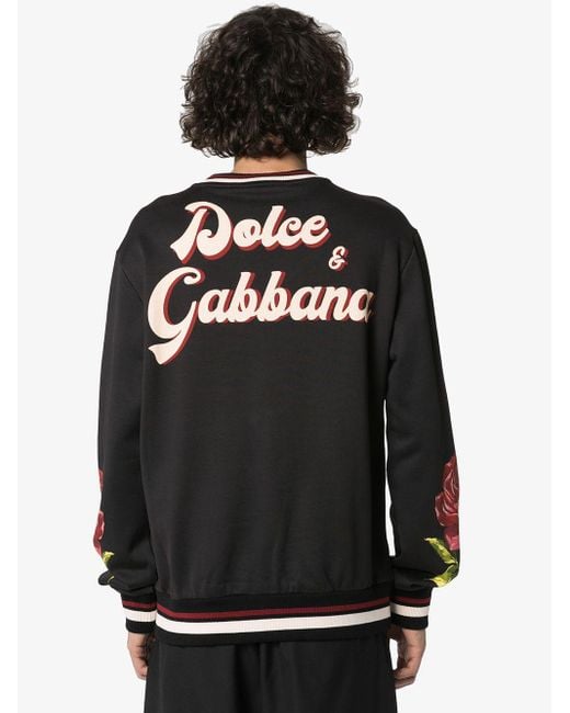 Dolce Gabbana Pin Up Choose Me Cotton Sweatshirt in Black for