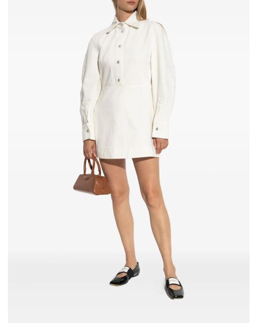 Givenchy White Button-Fastening Mini Dress