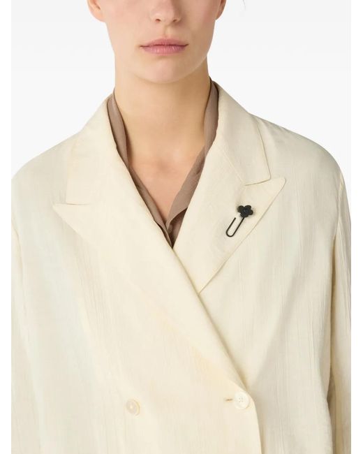 Lardini Natural Double-Breasted Deconstructed Blazer