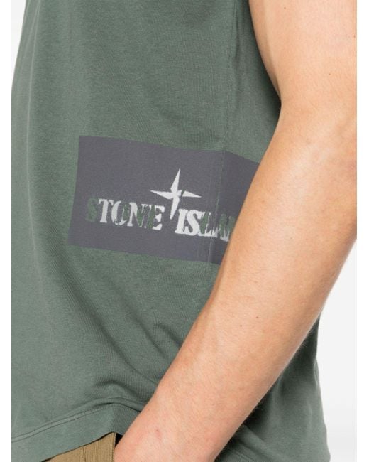 Stone Island T-shirt Met Logoprint in het Green voor heren