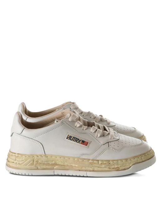 Maison Mihara Yasuhiro Gray X Autry Perforated-Leather Sneakers for men