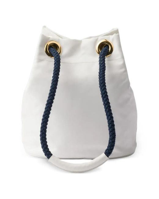 Prada Gray Mariner Re-Nylon Small Bucket Bag