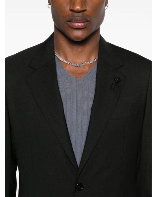 Lardini Black Single Breasted Wool Suit for men