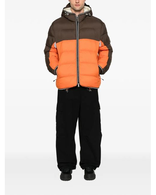 Napapijri Orange Logo-Patch Puffer Jacket for men