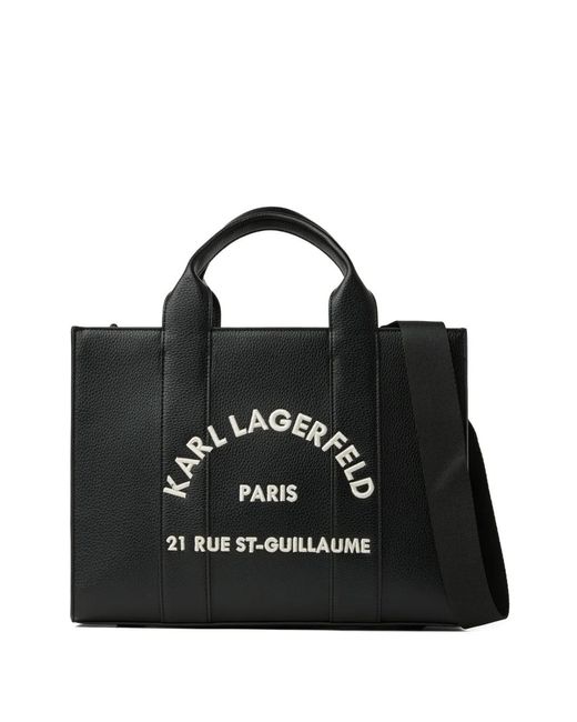 Karl Lagerfeld Black Medium Rue St-Guillaume Tote Bag
