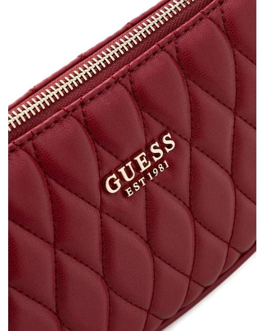 Guess Red Valla Quilted Shoulder Bag