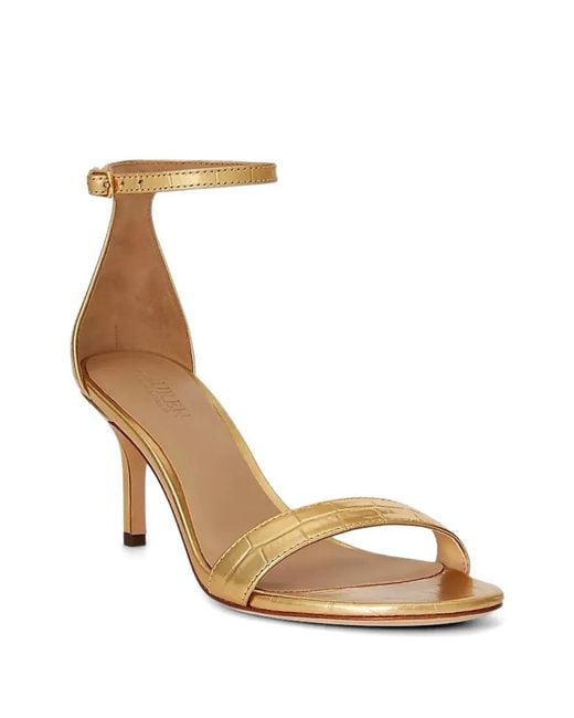 Ralph Lauren Metallic Allie Embossed Sandals