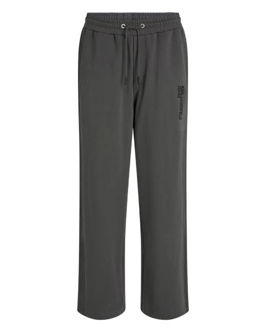 Karl Lagerfeld Gray Drawstring Track Pants for men