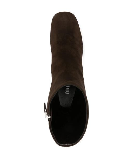 Miu Miu Black 95Mm Suede Ankle Boots
