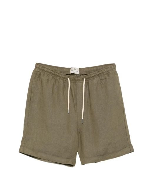 Peninsula Green Drawstring Elasticated-Waist Shorts for men