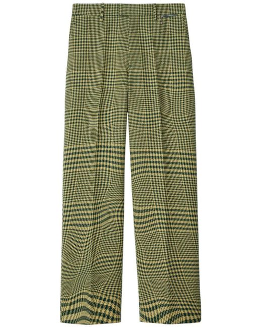 Pantalon droit à motif pied-de-poule Burberry pour homme en coloris Green