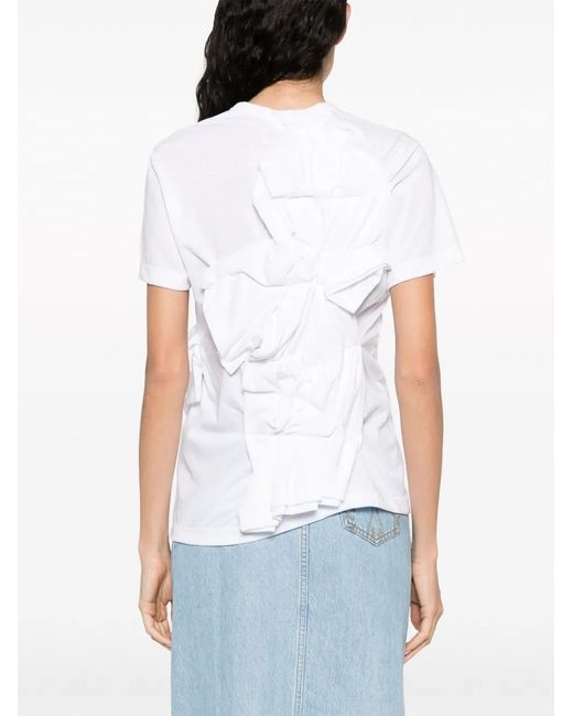 Comme des Garçons White Ruched T-Shirt
