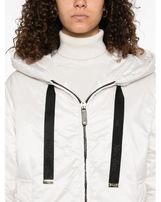 Max Mara White Greenh Hooded Padded Jacket