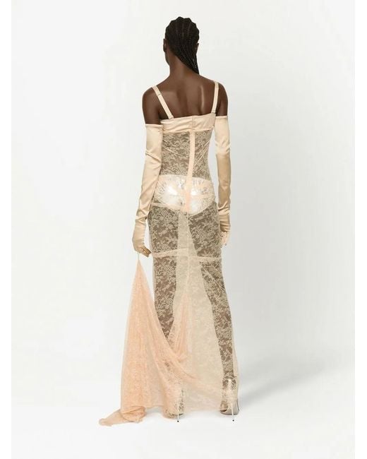 Dolce & Gabbana White Kim Dolce&Gabbana Floral-Lace Maxi Dress