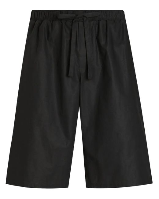 Dolce & Gabbana Black Cotton Shorts With Jacquard Logo for men
