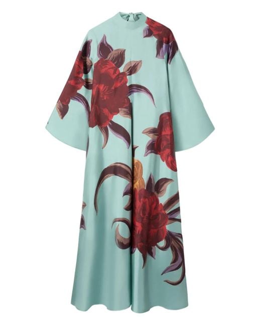 LaDoubleJ White Magnifico Floral-Print Midi Dress