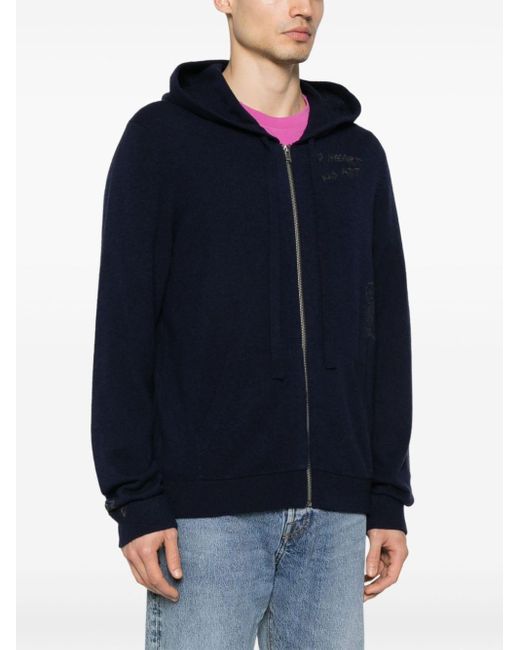 Zadig & Voltaire Blue Clash Hooded Cardigan for men
