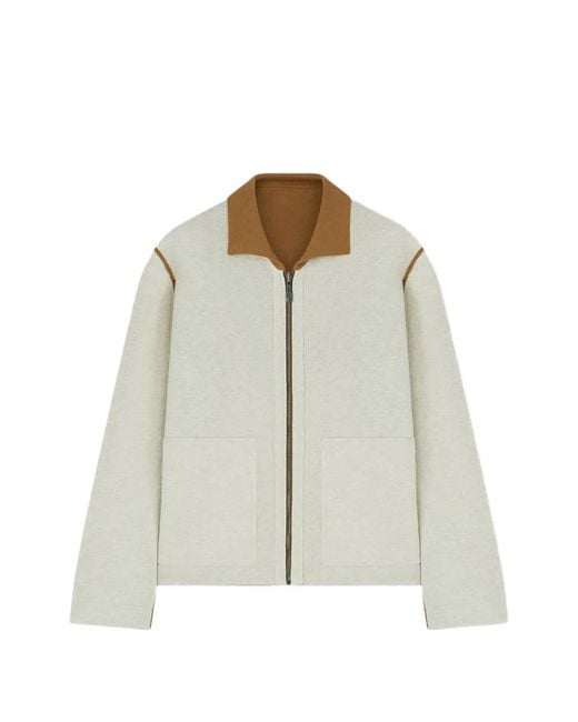 RETORI Brown Reversible Zip-Up Cardigan for men