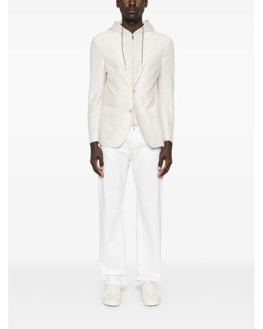 Eleventy White Layered Blazer for men