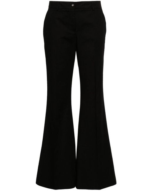 Dolce & Gabbana Black Mid-rise Twill Flared Trousers